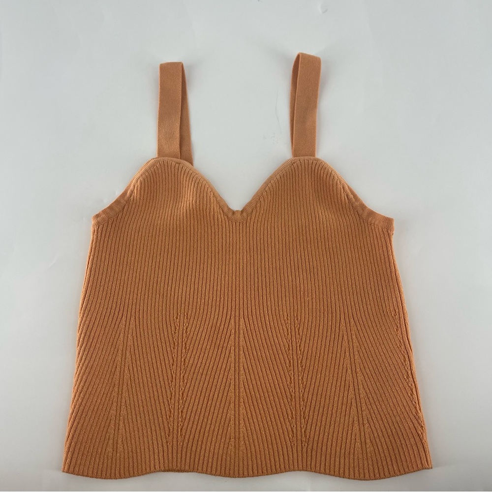 Altar’d State Orange Ribbed Crop Tank Top